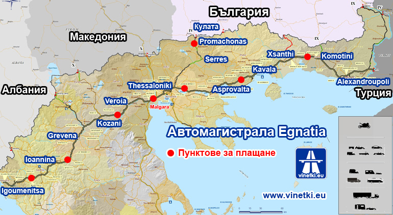 Egnatia Motorway такси за магистрала